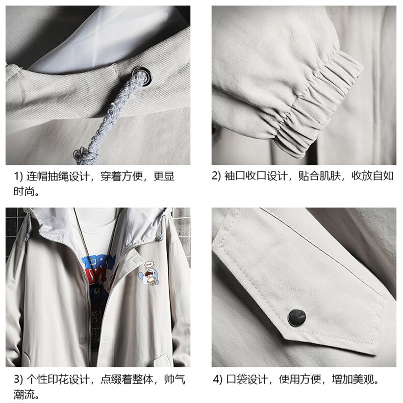 JK41239-P85纯棉连帽夹克男士大码工装夹克男网格,男装夹克,电商A040A