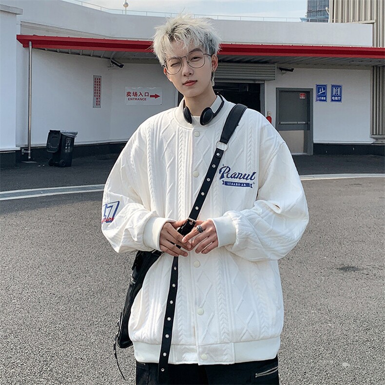 JK8802-P52美式春秋潮牌华夫格棒球服夹克,男装夹克,星座1503