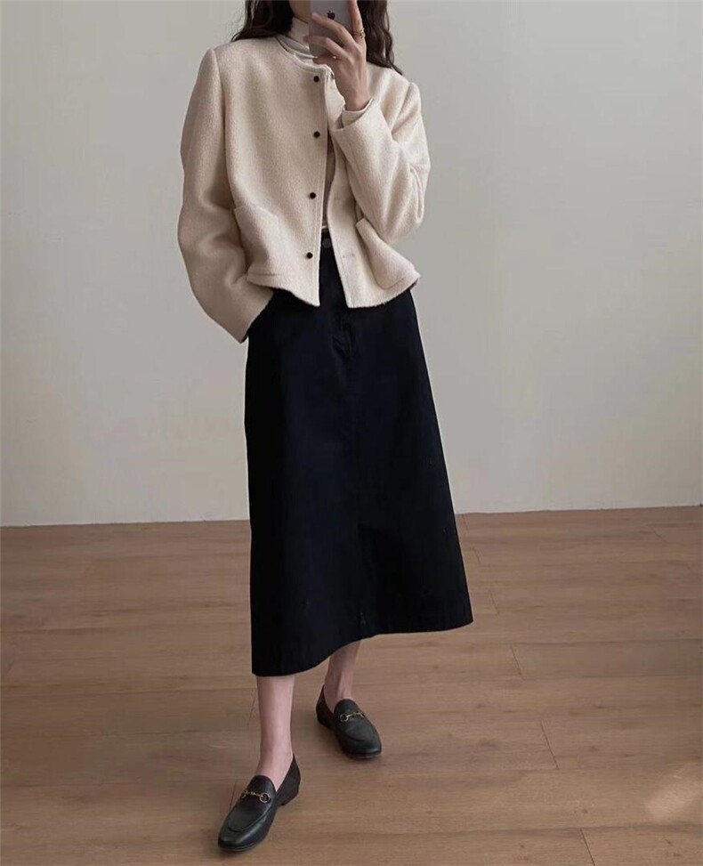 羊毛小香外套，其它，桔子