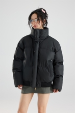 冬季clean立领棉服中性加厚PU皮短款棉衣HZ8810-特P72不议价，男装棉衣，星座610B-1