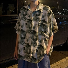 小众设计感港风短袖衬衫男夏季新款宽松休闲碎花复古衬衣CS41P32，男装衬衫，星座1116-2