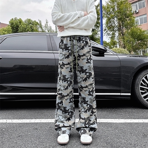 XK60020-P38 男秋季潮牌宽松迷彩卫裤美式裤子图片