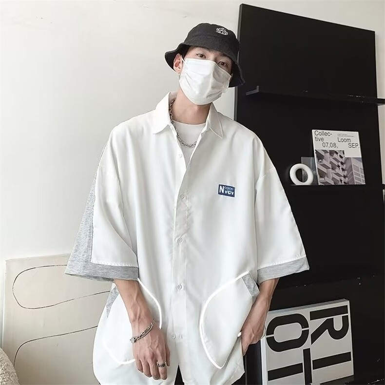 夏季款美式cleanfit工字双褶A字西裤男款高级感宽松阔腿休闲长裤图片