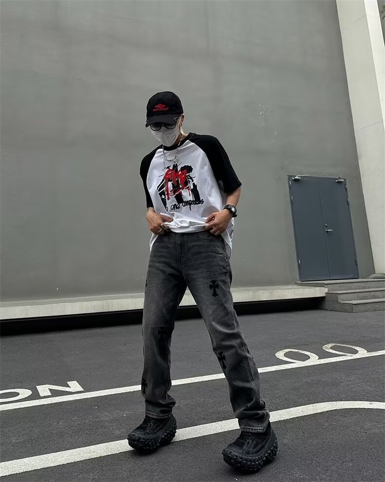 美式牛仔裤男春秋新款休闲直筒裤N2217P43,男装牛仔裤,星座1116-2