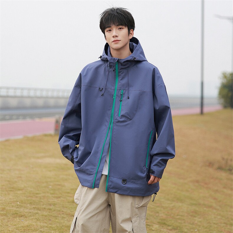 2025春秋新款山系户外男女休闲冲锋衣连帽夹克JK257870-特P47,男装夹克,星座418-2