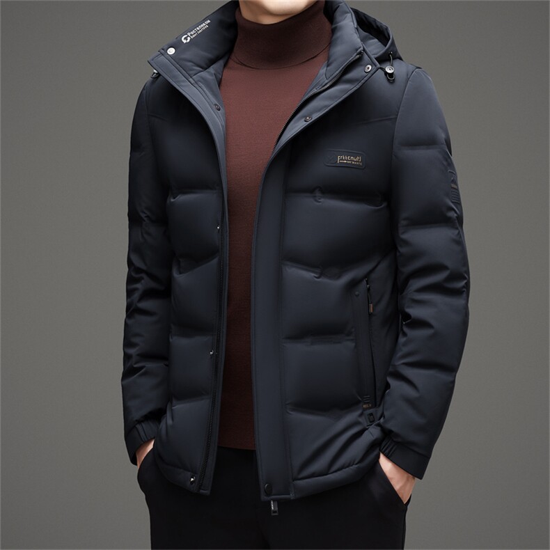 冬季男羽绒服可脱卸帽白鸭绒休闲保暖加厚加厚羽绒短款外套男装,男装羽绒服,钱塘6003（原4033）