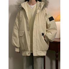 冬季宽松/连帽大毛领休闲外套潮加厚棉衣XZ102B-1M2591-P135，男装棉衣，星座102B-1