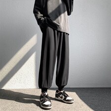 上新2023春夏薄款束脚休闲裤男士宽松冰丝九分裤子2026-特批20，男装休闲裤，星座718-1