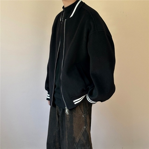 现货羊毛呢料外套男宽松休闲棒球服A351-AJ2641-P115控188图片
