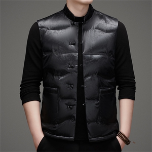 风羽绒服唐装马甲90绒羽绒服男复古盘扣中式唐装TR2816-P145图片
