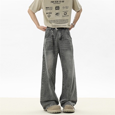 C315-G3038开春现货立体裁剪拼接重工美式直筒牛仔裤(P65X89)1，男装牛仔裤，电商C315