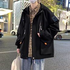 秋季新款潮牌连帽休闲工装多口袋外套男女A436-D209-P65，男装夹克，电商A436