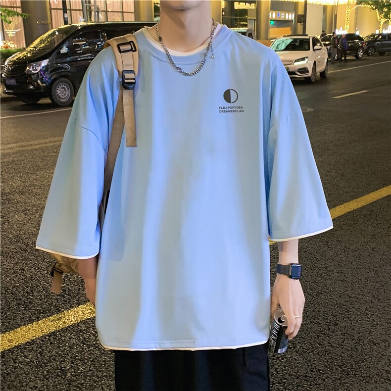 xZ116-T129-p20-控39M-5XL抖音拼接OVERSIZECLEANFITT恤夏季大码,男装T恤,星座116