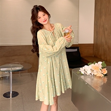 新品数据好慵懒温柔碎花连衣裙2D075-(p135-k195)，女装连衣裙，2D075