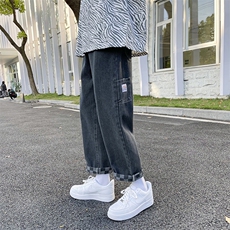 牛仔裤男女同款情侣夏工装直筒长裤宽松潮流百搭老爹裤K505-P38，男装牛仔裤，星座512-3