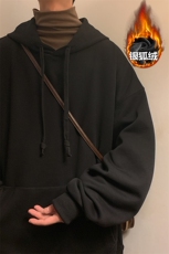 冬季时尚420g重磅抗寒银狐绒舒适宽松华棉卫衣男W412J加绒-特P35，男装卫衣，电商A001