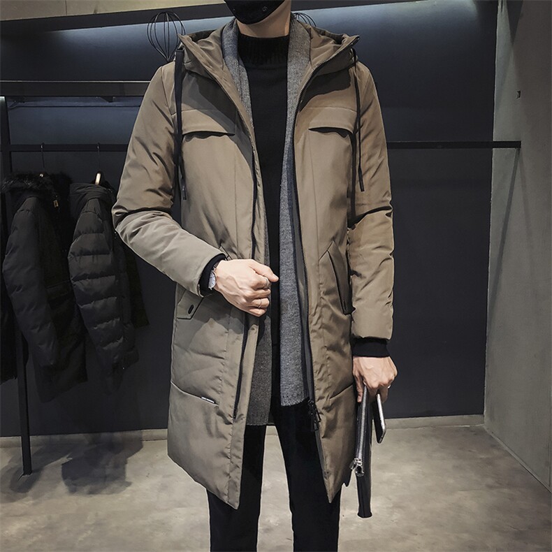 羽绒服男装连帽中长款外套加厚保暖羽绒衣羽绒外套冬装DS235T,男装羽绒服,电商A102