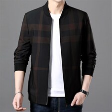 男士2023春季新款长袖纯色休闲立领拉链夹克外套男装MJ6108-P130,男装夹克,电商B212（原钱塘6029）