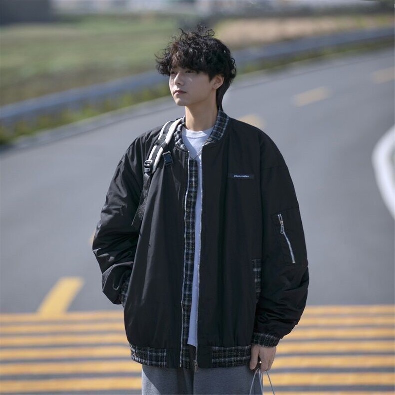 棉服加厚军绿色飞行员夹克男胖子高级感oversize棒球服大码外套,男装夹克,四季星座505
