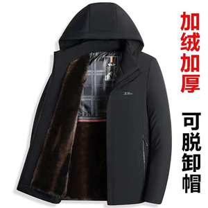 精品货2025男士冬季羽绒棉服中老年加绒加厚派克服男士MY3687-P60图片