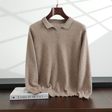 2025年秋季套头常规款宽松圆领新款海鸥领，男装羊绒开衫，飞邦羊绒