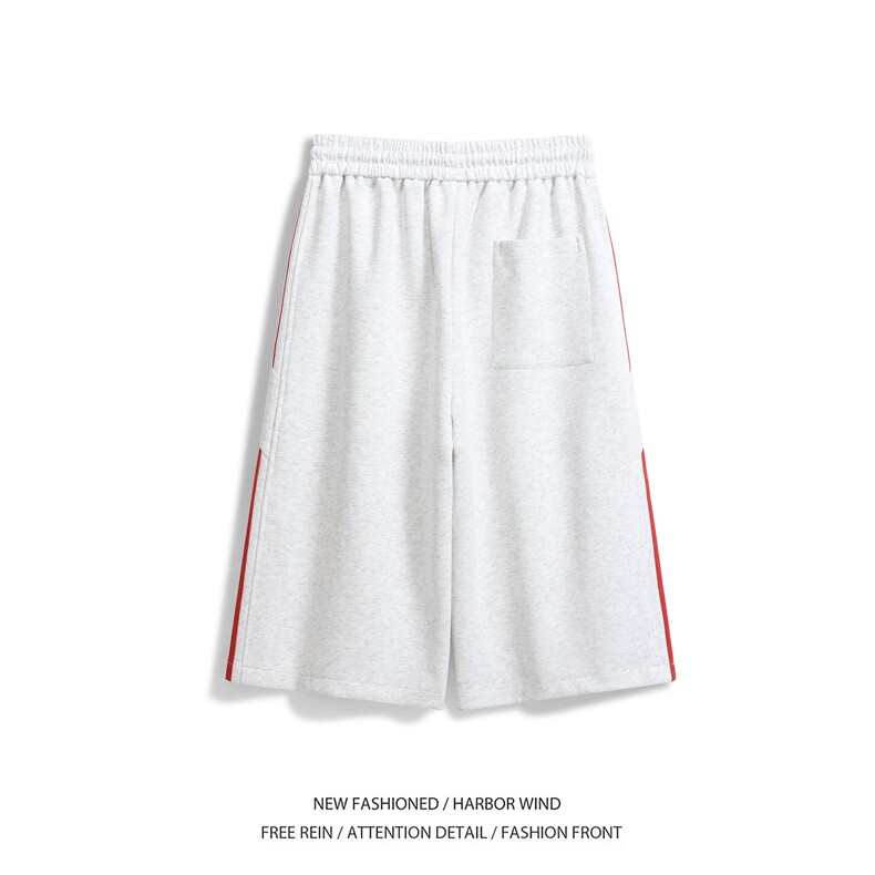 抖音品质春夏新款美式条纹宽松休闲七分裤B315-K25681-特P35控68,男装休闲裤,电商B315