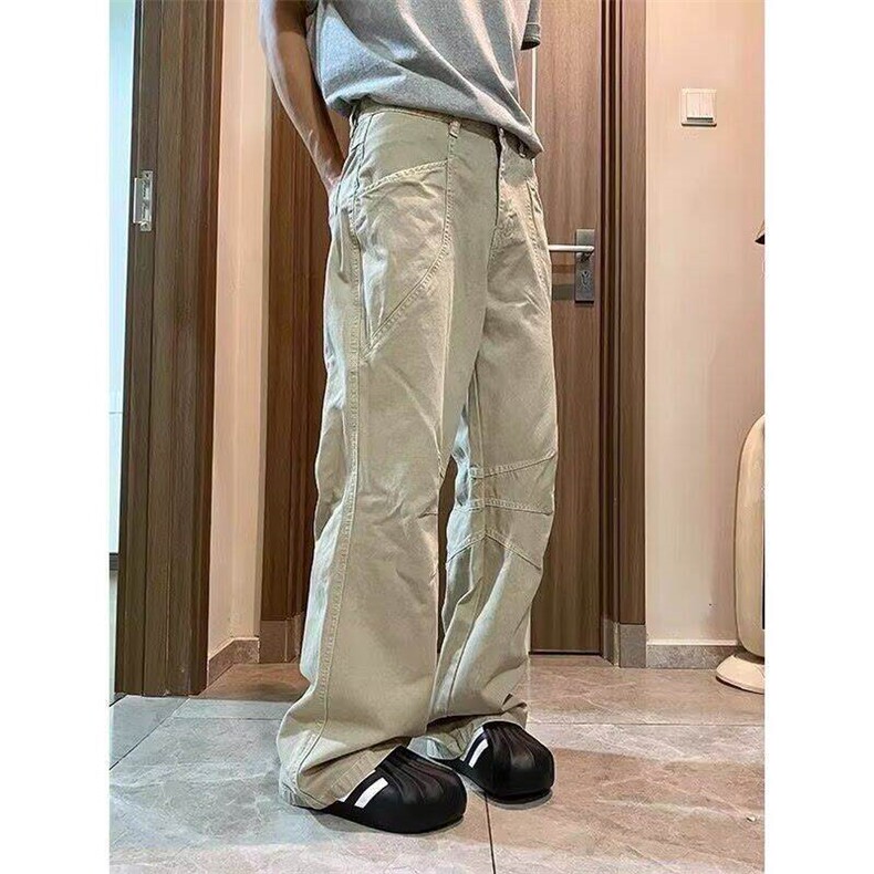 现货 美式vintage水洗工装裤男女设计宽松直筒休闲裤WLA2155-P55图片