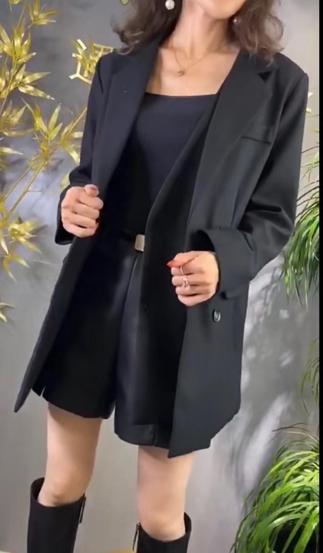 2021秋季新款四粒扣双层领休闲显瘦西装外套,女装西装,L·H·X