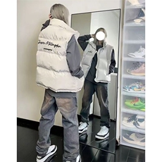 加绒加厚男女棉衣马甲字母印花背心背心外套大码M-5XLMJ1100P48，男装背心/马甲，星座1013-1