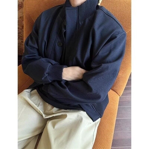 美式高街垫肩短款外套男款春秋高级感廓形立领飞行员夹克JKK21P80图片