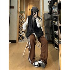 2026秋季高街织带编织绳休闲裤长裤XZ604-KP79-P55控68，男装休闲裤，星座604