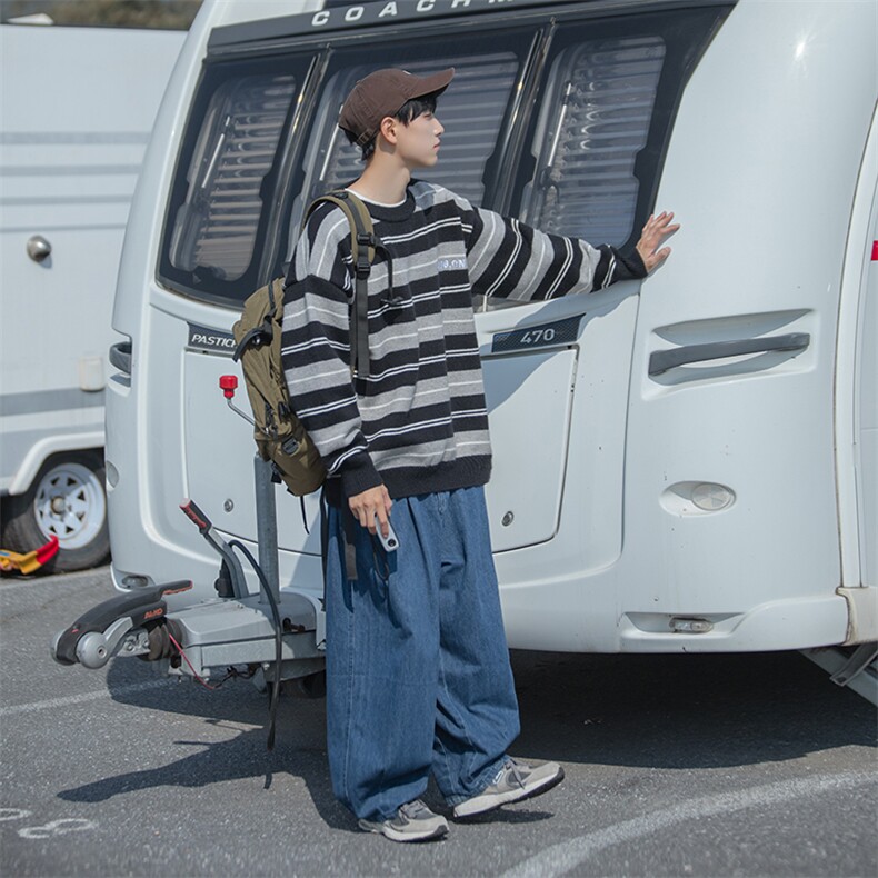 B225-M1123-P80-X98-腈纶42%锦纶31%PBT27%-刺绣条纹毛衣,男装针织衫/毛衣,电商B225