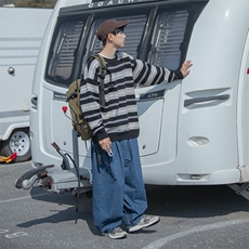 B225-M1123-P80-X98-腈纶42%锦纶31%PBT27%-刺绣条纹毛衣，男装针织衫/毛衣，电商B225