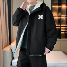 灯芯绒两面穿棉服男女羊羔毛棉衣外套冬季加厚棉袄M0811-P120，男装棉衣，星座308B-2