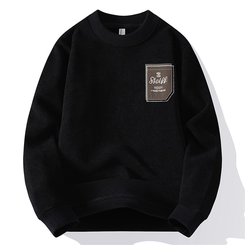 毛衣男秋冬大码休闲时尚圆领一体绒加绒加厚针织衫毛衣6627-P55，男装针织衫/毛衣，星座310B-3