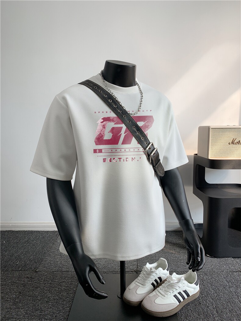 XZ809A/HHT02/P20/控38重磅华夫格印花美式复古圆领T恤,男装T恤,星座809A(原222-1)