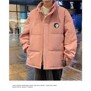 新款棉衣男冬季棉袄外套青少年宽松立领潮牌面包服气质简约,和绿色搭配的外套颜色图片