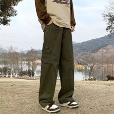 工装裤男新款高街ins潮牌宽松直筒裤中性AK879-P58，男装休闲裤，星座1109-3