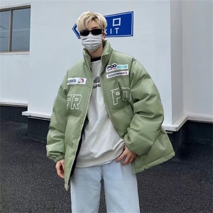 美式刺绣新款pu皮棉衣外套男加厚冬季情侣装棉服面包服 MW169图片