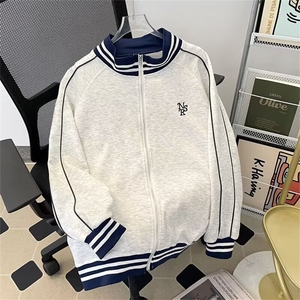 美式复古条纹立领外套男卫衣 WJK12 P48图片