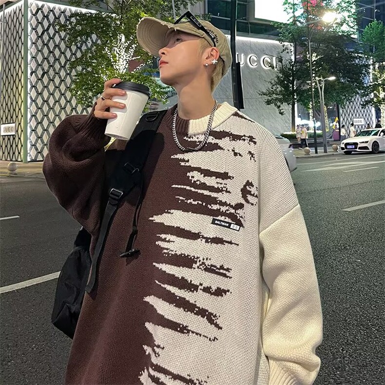 2025秋简约慵懒新款文艺长袖毛衣MY7022,男装针织衫/毛衣,星座1108