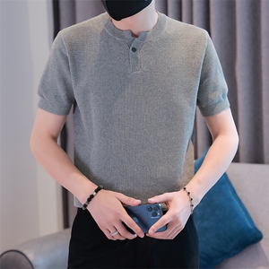 针织短袖V领Polo薄款波罗纹77090-P55图片