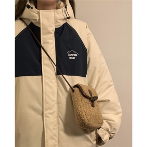 中性！冬季新款港风拼接棉衣美式宽松情侣棉服外套 23012M-特P100图片