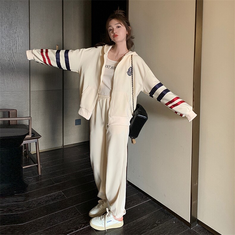 减龄洋气卫衣时尚两件套女小个子2025春秋新款韩版休闲运动服套装,女装套装/套裙,2C187
