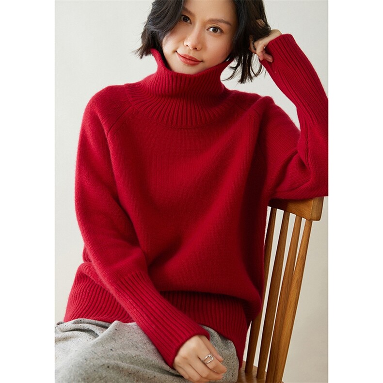 时尚百搭高领羊绒衫舒适保暖显瘦毛衣,女装羊绒衫,迎冬羊绒