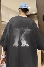 量大优可提供视频2024夏季新美式短袖T恤D223A-T24173-P18，男装T恤，电商019-1