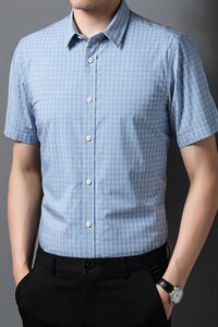 F-PD2213男式2023年夏季新款衬衫男短袖休闲衬衣P60图片