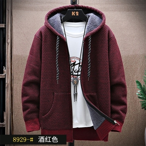 品质好秋冬季新款男士休闲连帽夹克外套百搭加绒夹克8929-P35元