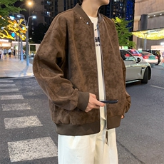 春秋新款皮夹克男宽松复古做旧美式翻领皮衣外套JK02569-P85，男装皮衣，星座308B-2