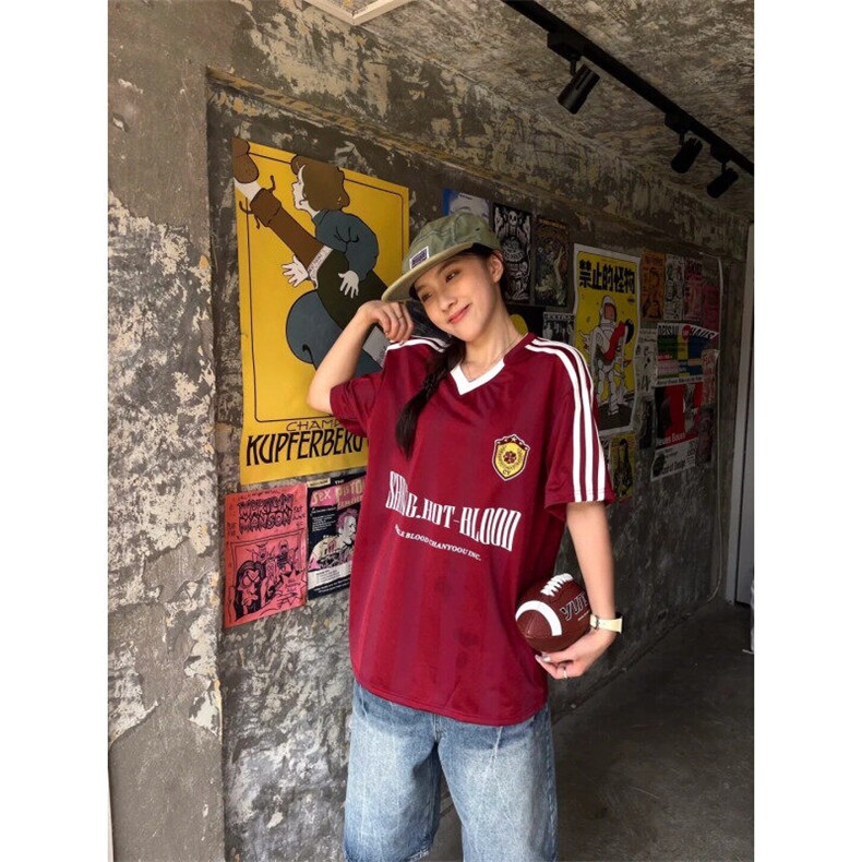 DTK63LL-P39cleanfit美式复古球衣短袖t恤高级感痞帅半袖,男装T恤,星座1007（原301D）